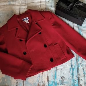 Pendleton Cherry Red Petite Pea coat